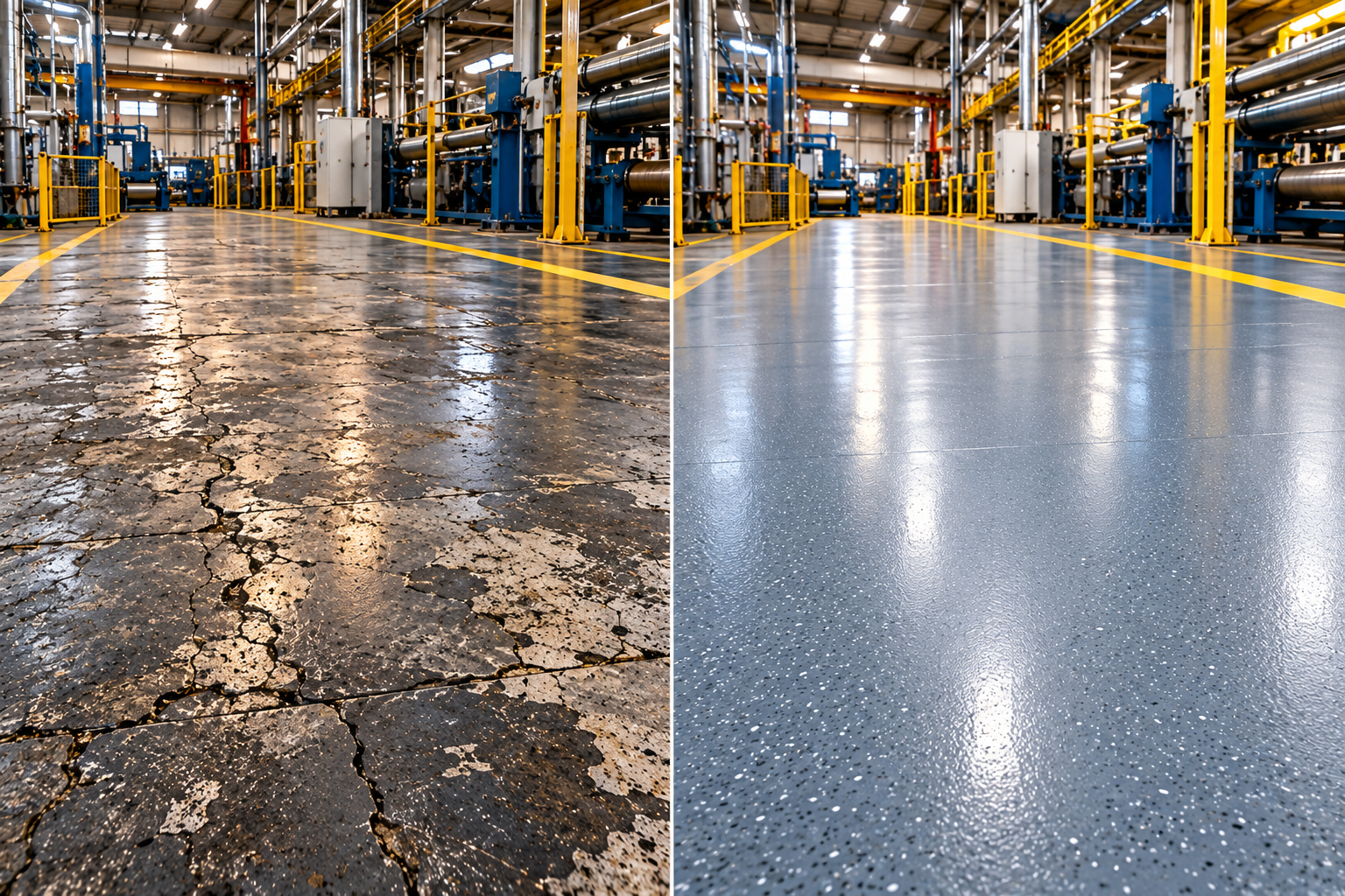 Rubber Flooring Before and After Transformation